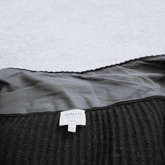Armani Collezionni Men's Black Button-up/Zip up Wool Cardigan Size XL - Picture 4 of 9